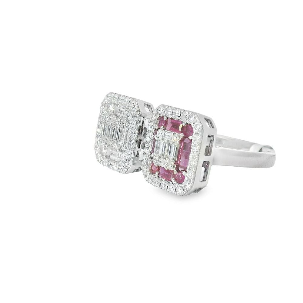 Exotic Full Diamond & Ruby Open Ring