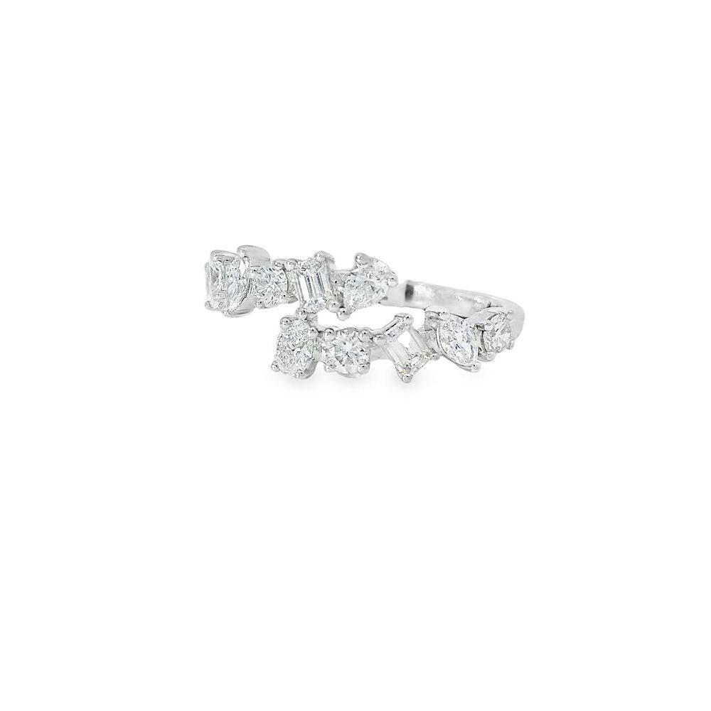 Shiny Multi Shape Diamond Open Ring