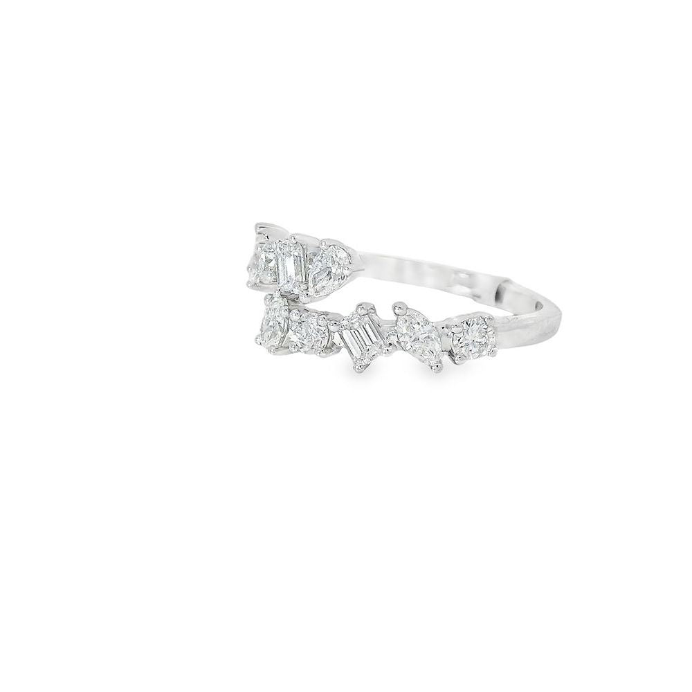 Shiny Multi Shape Diamond Open Ring