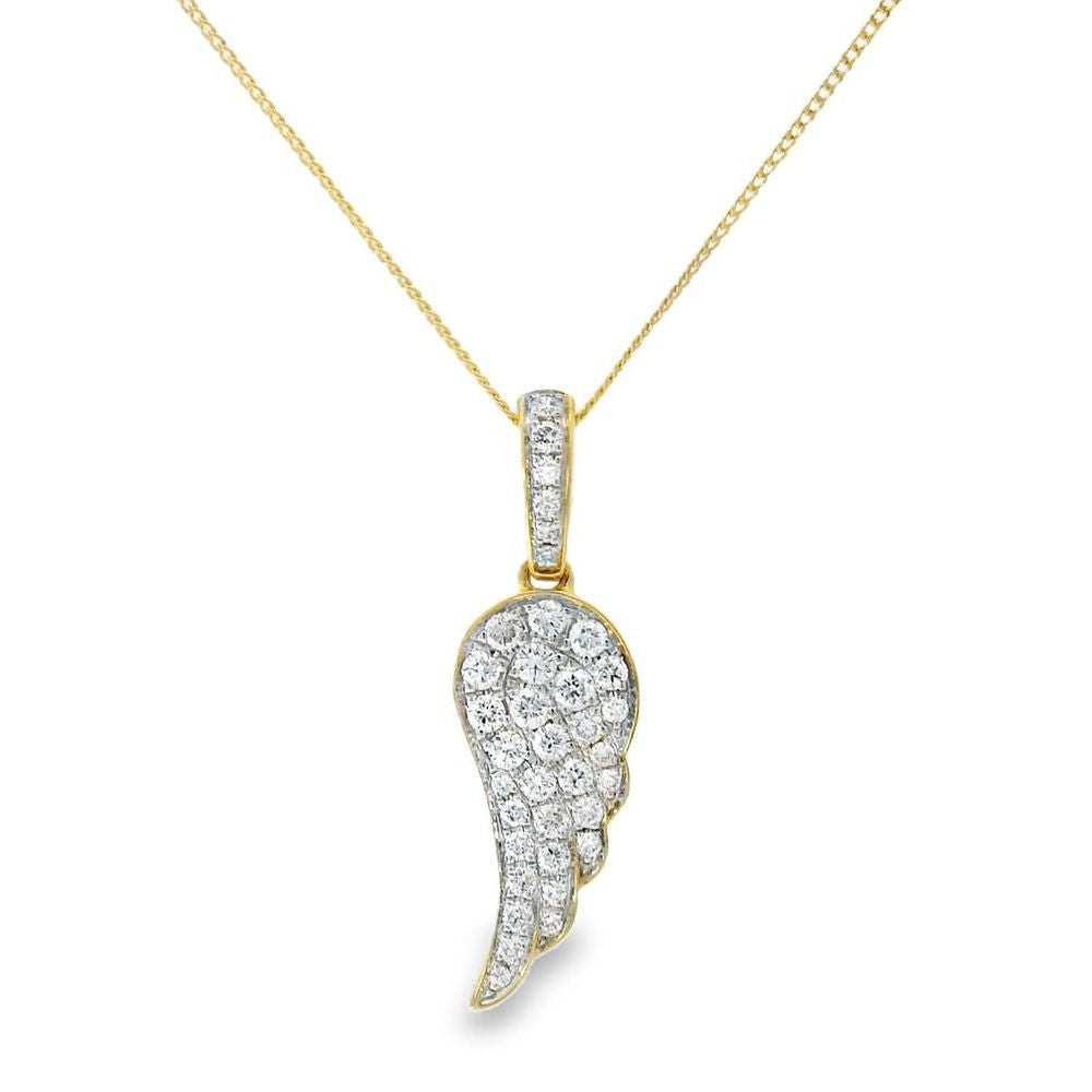Dazzling Half Wing Diamond Yellow Pendant