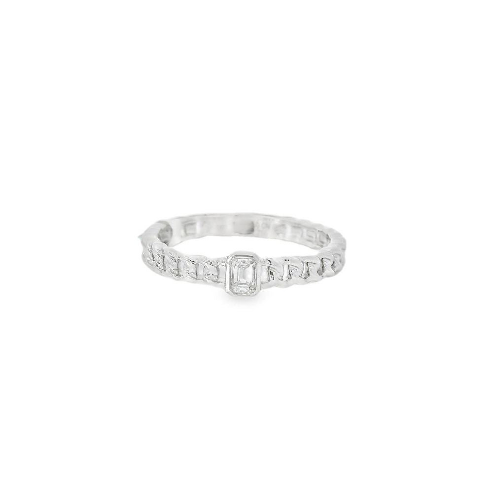 Stunning Baguette Diamond Solid Cuban Chain Ring