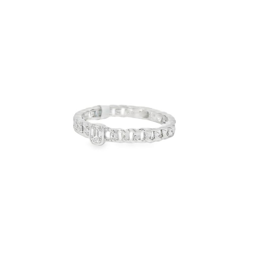 Stunning Baguette Diamond Solid Cuban Chain Ring