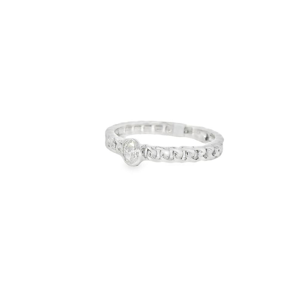 Stunning Oval Diamond Solid Cuban Chain Ring