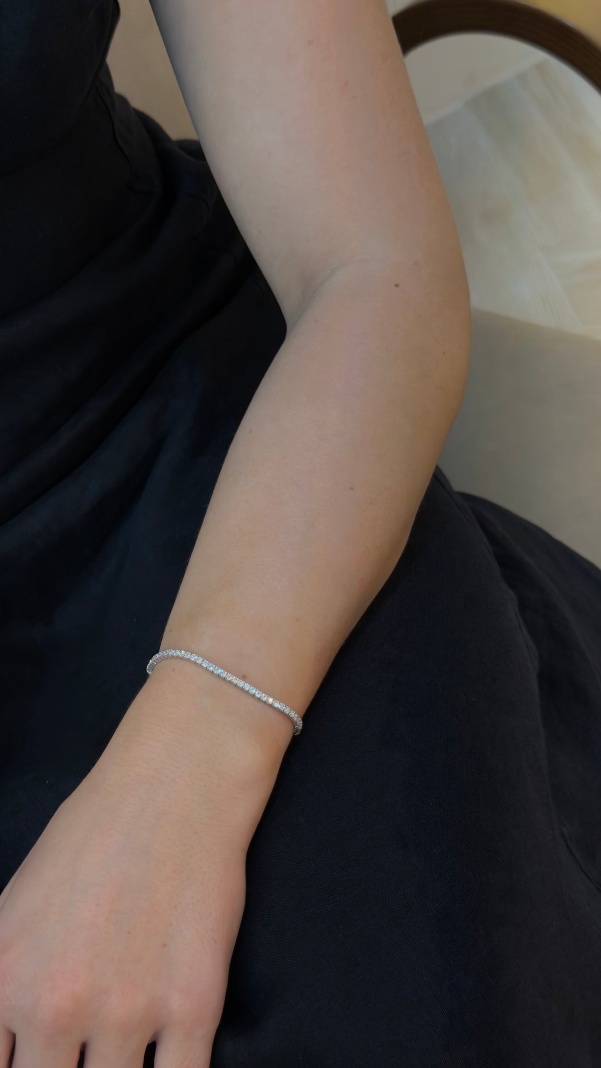 3-Carat Round Diamond Tennis Bracelet - additional view