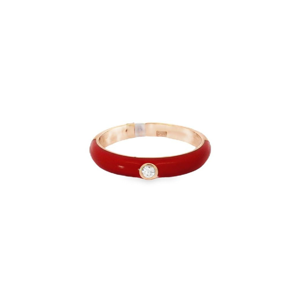 Beautiful Red Mina Rose Gold Ring