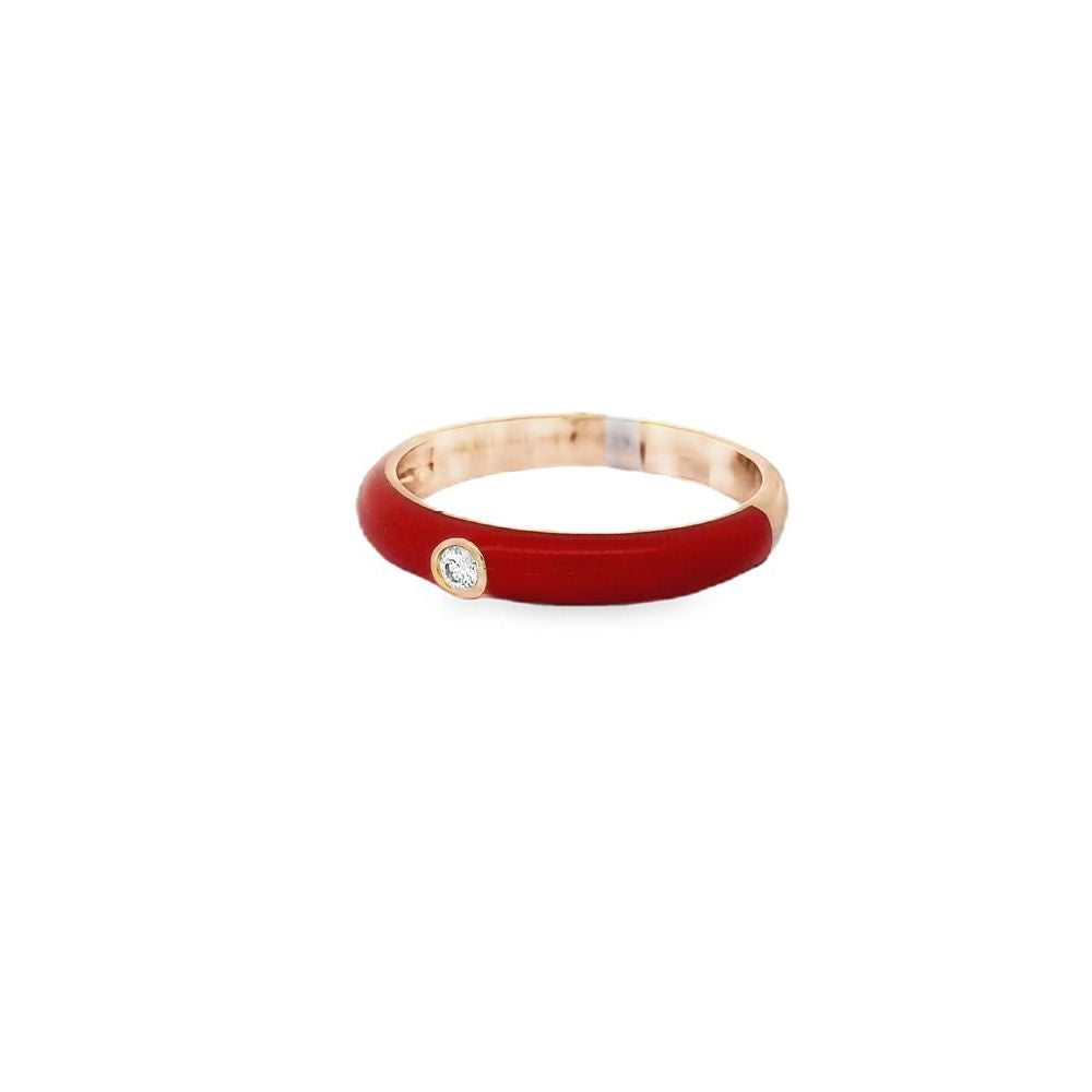 Beautiful Red Mina Rose Gold Ring