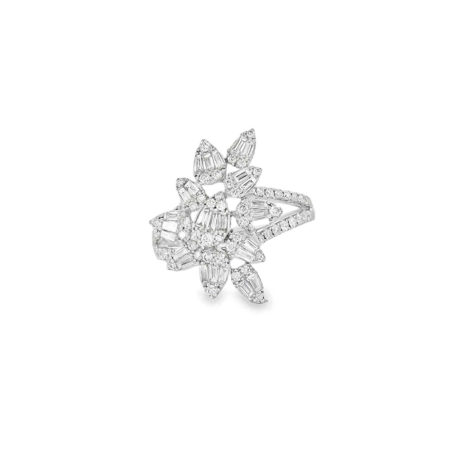 Luxuriant Flowery Pears Diamond Ring
