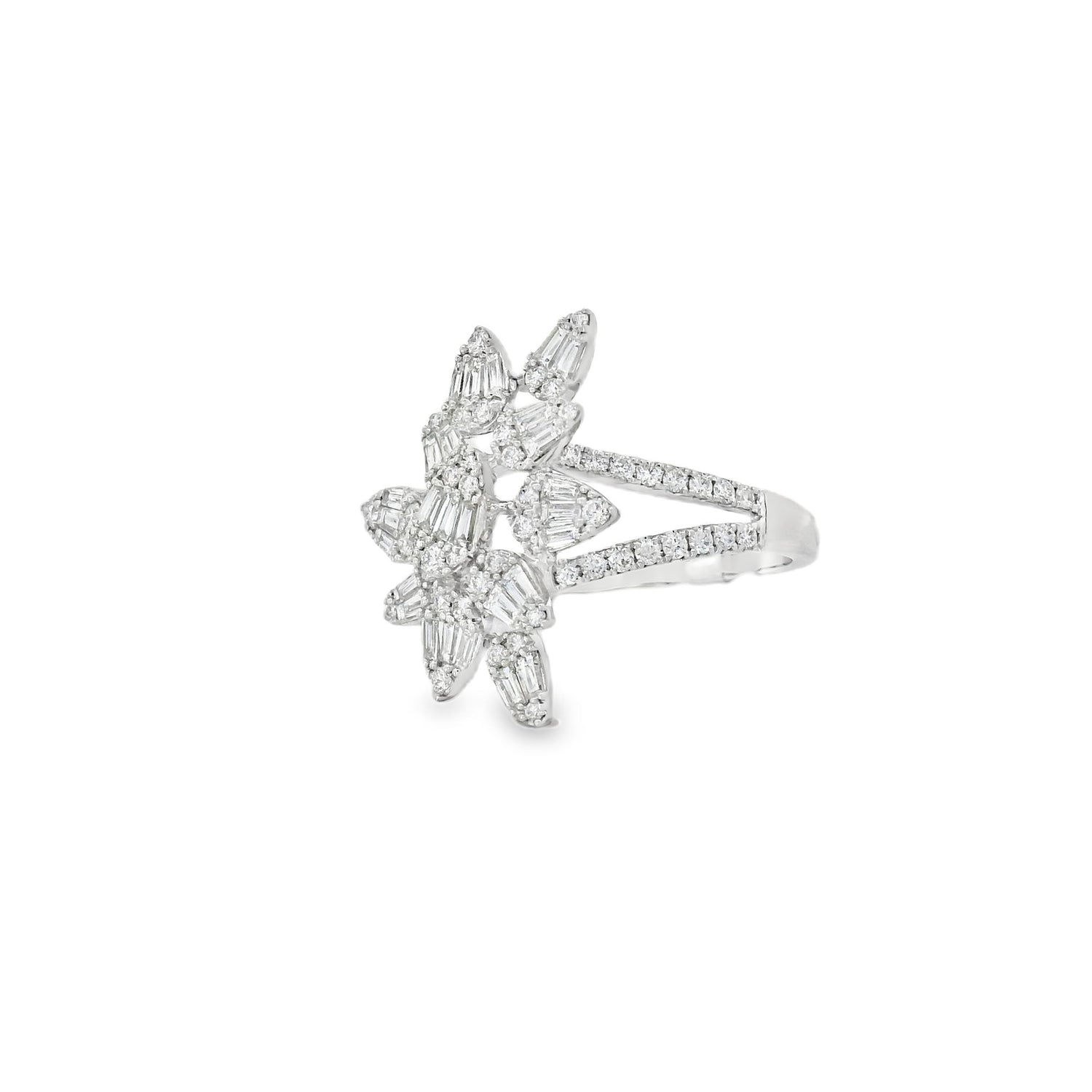 Luxuriant Flowery Pears Diamond Ring
