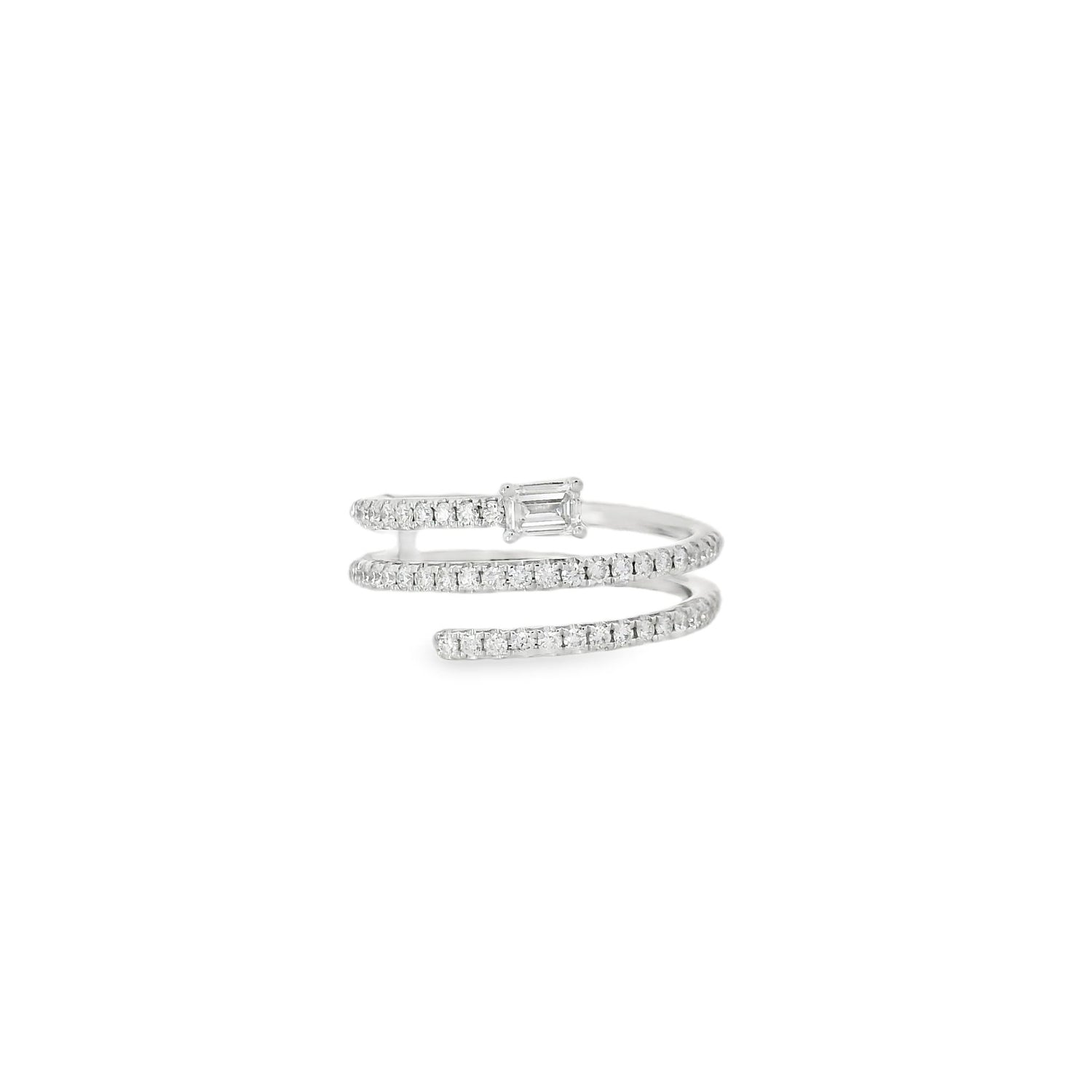 Dazzling Three Level Baguette Diamond Ring