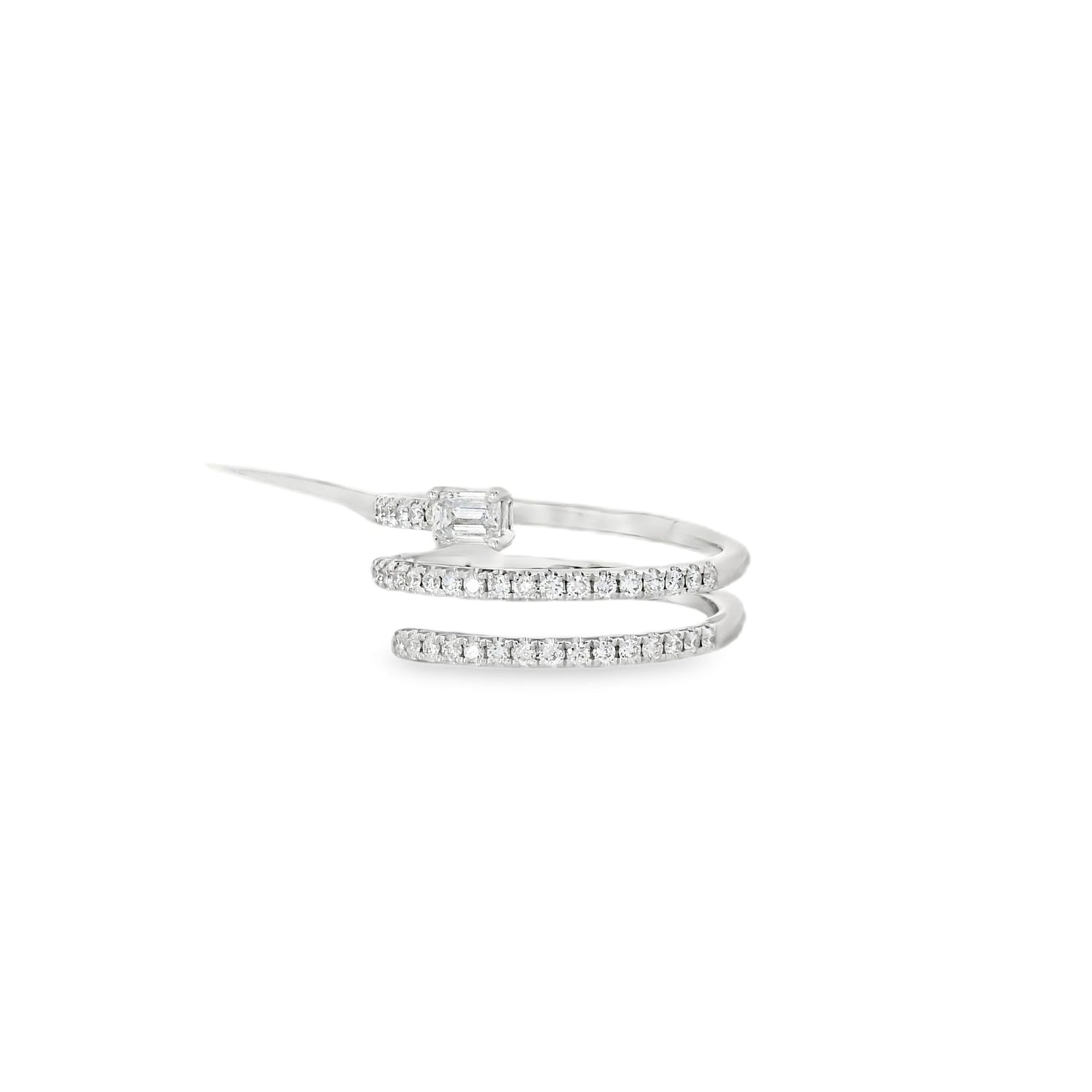 Dazzling Three Level Baguette Diamond Ring