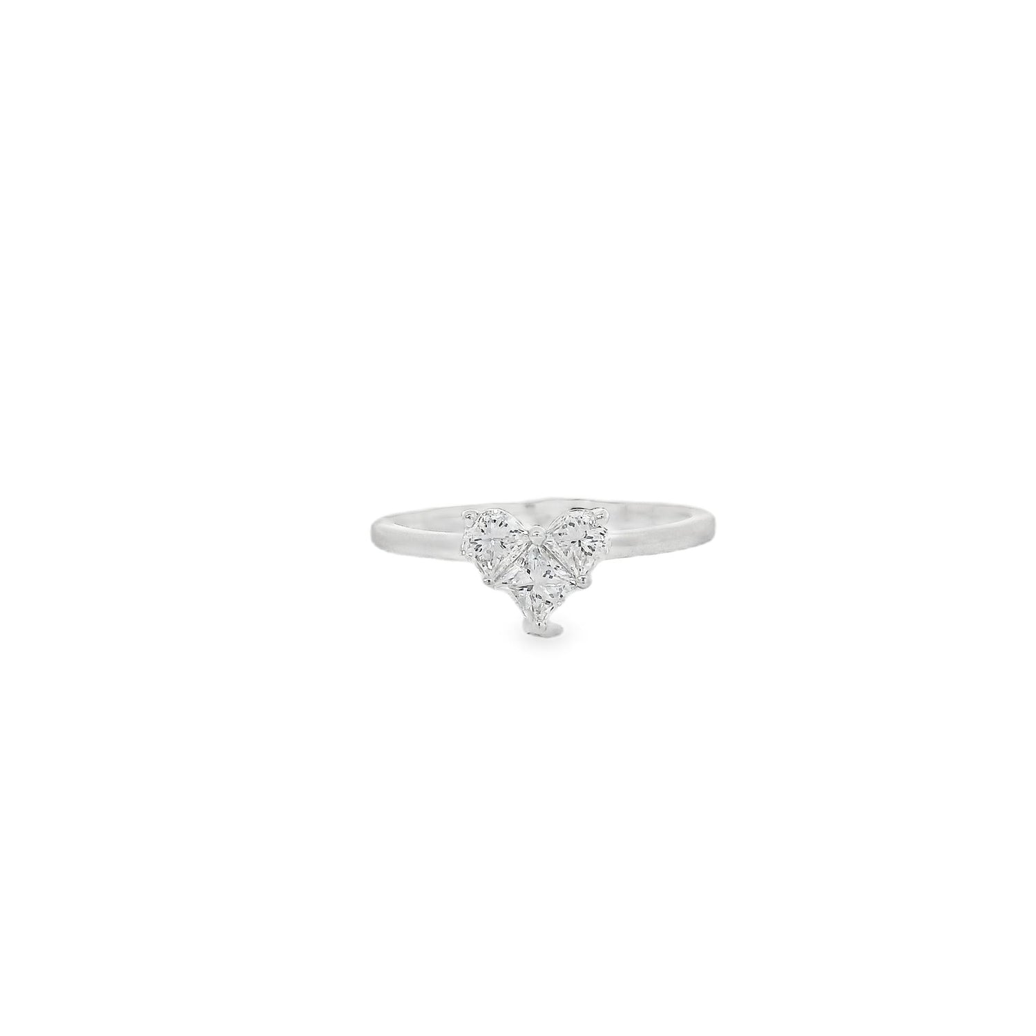 Delicate Illusion Heart Diamond Ring
