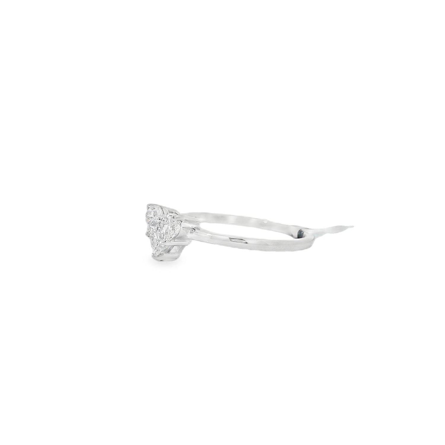 Delicate Illusion Heart Diamond Ring