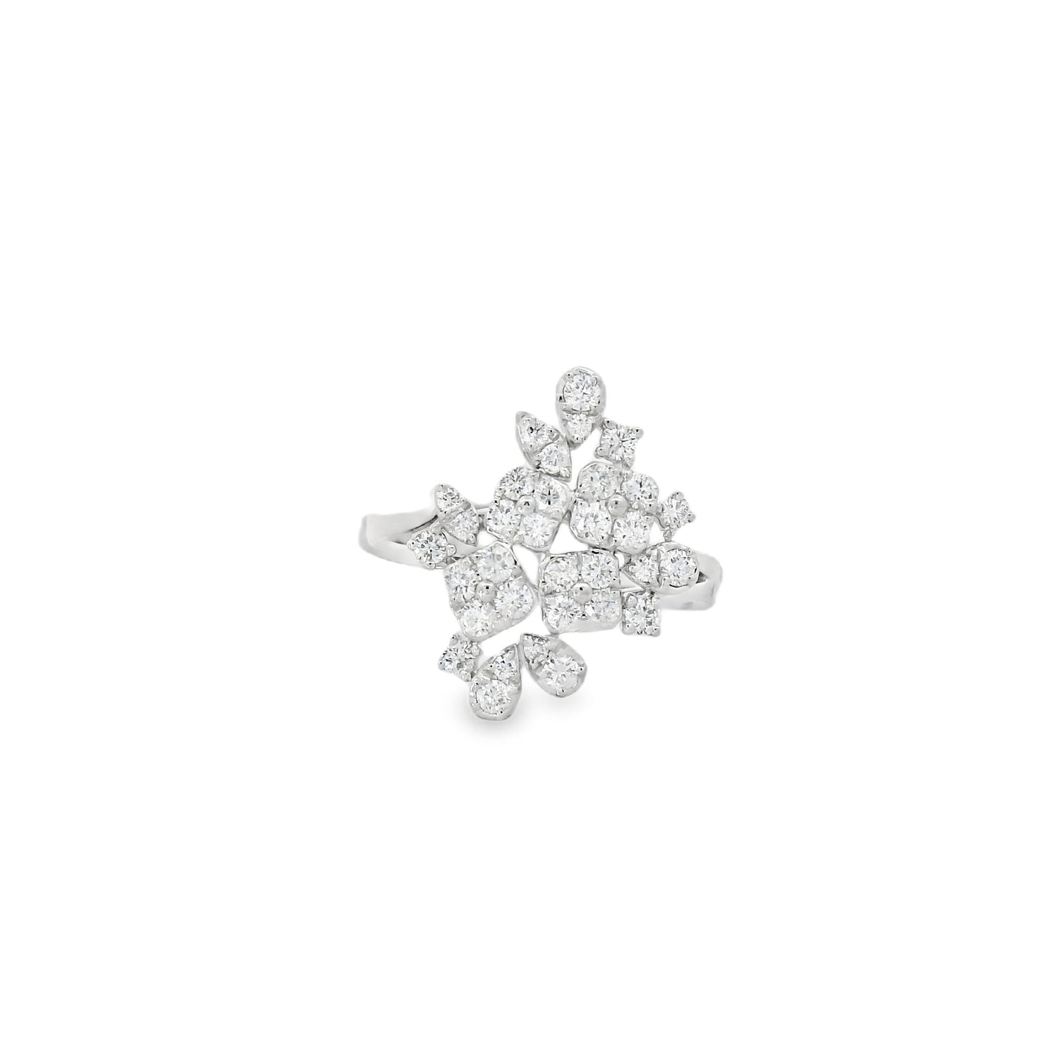 Dazzling Snowflake Rounds Diamond Ring