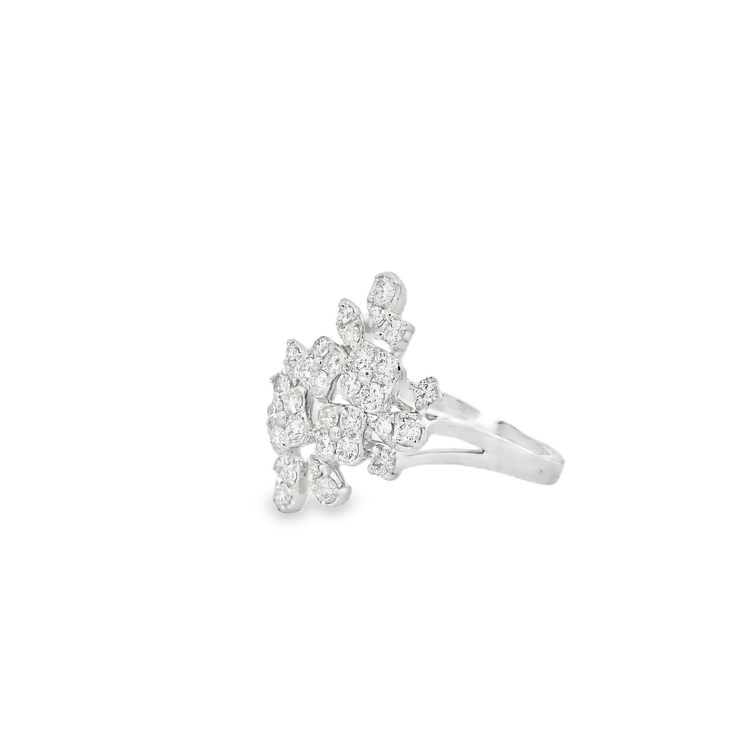 Dazzling Snowflake Rounds Diamond Ring