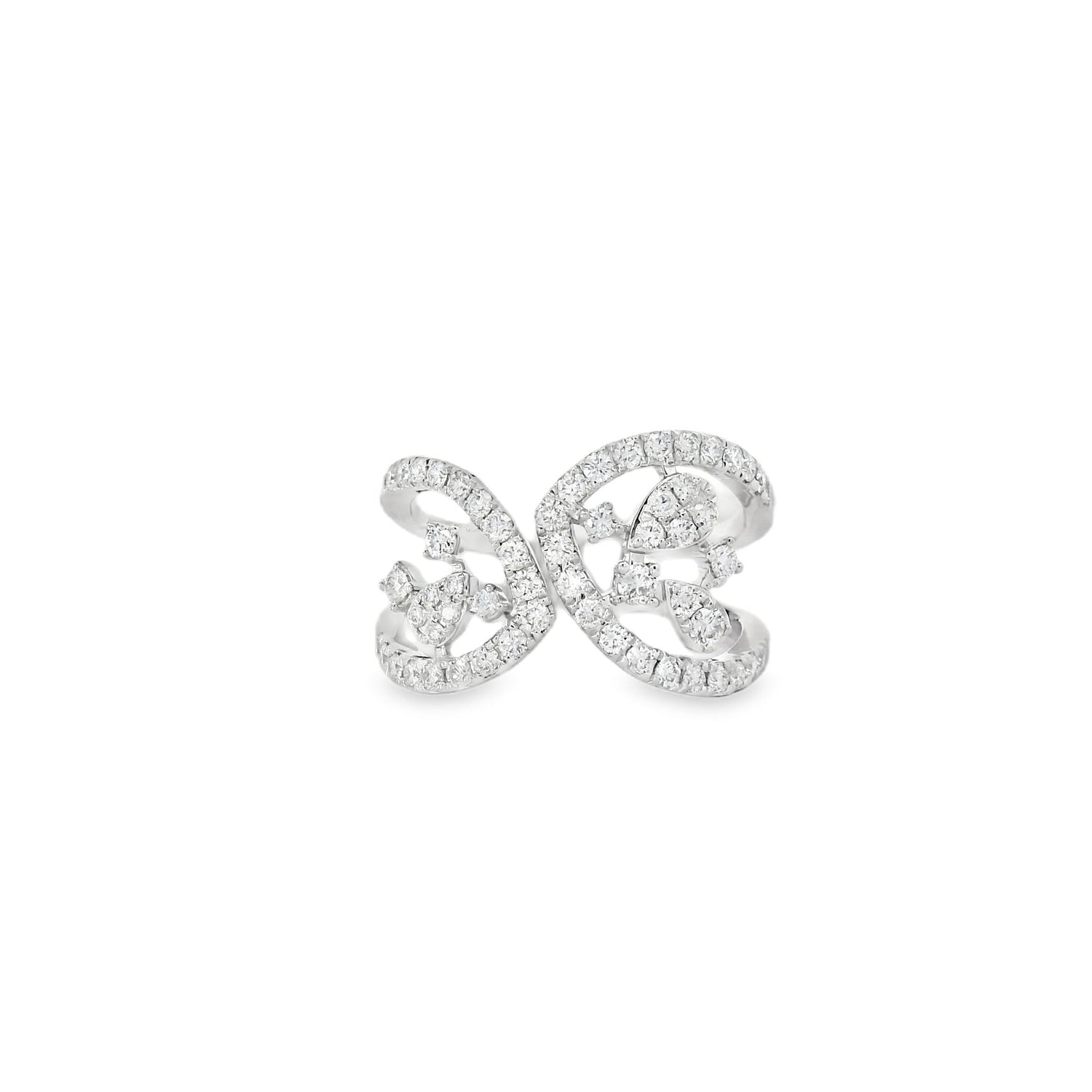 Mesmerizing Swirly Pears Diamond Ring