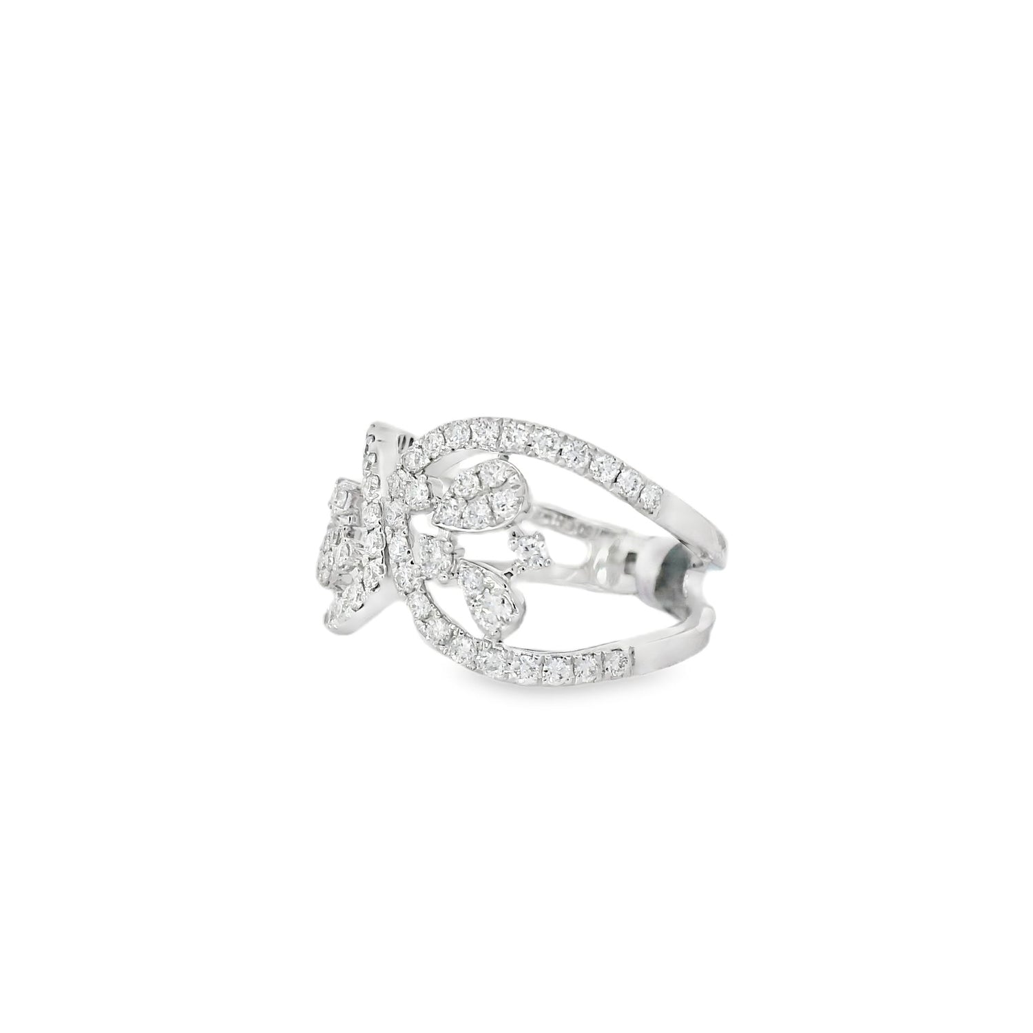 Mesmerizing Swirly Pears Diamond Ring