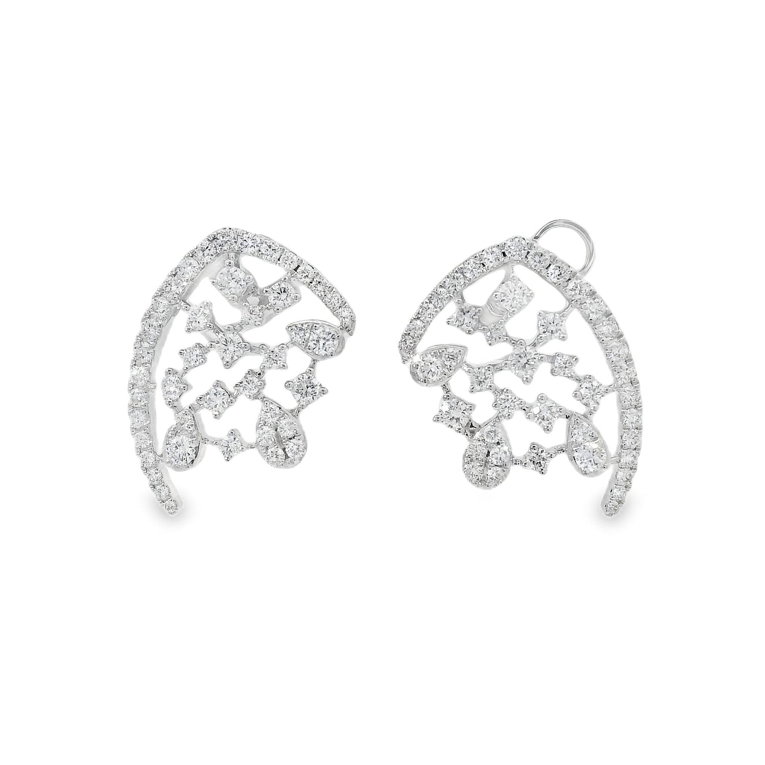 Dazzling Net Links Diamonds Earrings