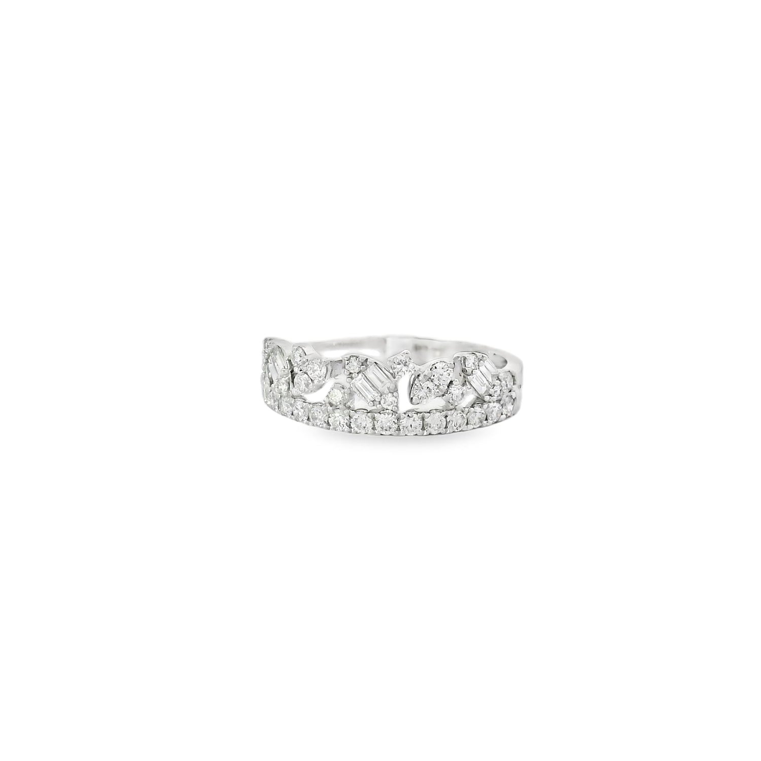 Stunning Crown Multi-Cut Diamond Ring
