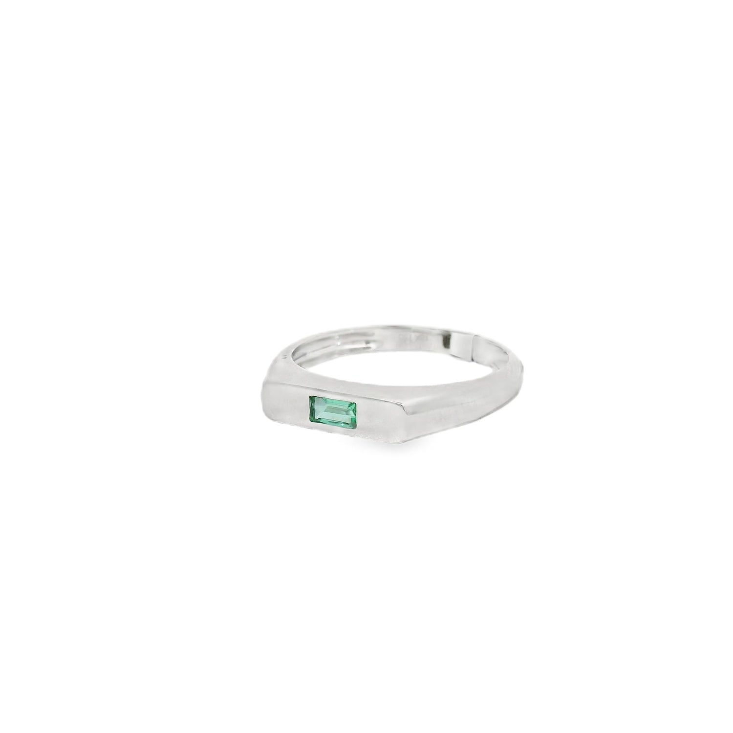 Delicate Centered Emerald Pinky Ring