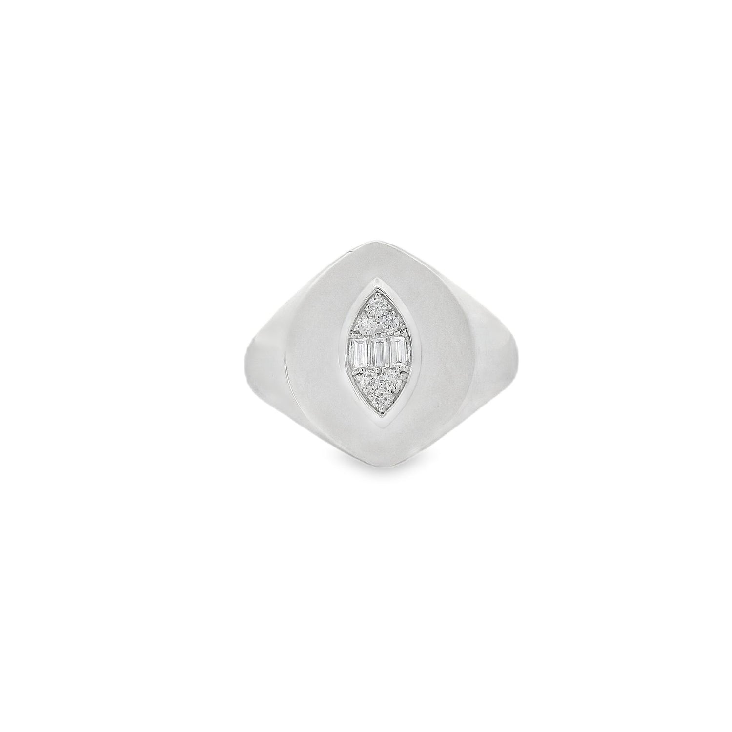 Exotic Marquise Diamond White Pinky Ring