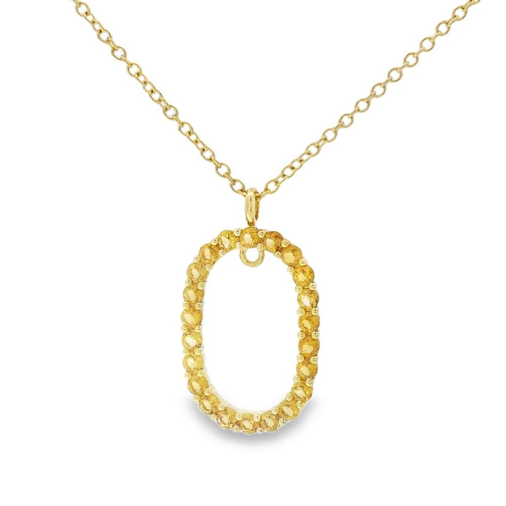 Delicate Squoval Citrine Pendant
