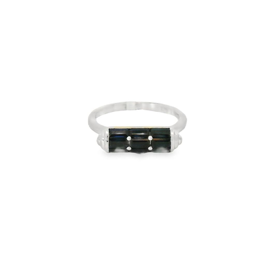 Breathtaking Barrel of Sapphire White Gold Ring
