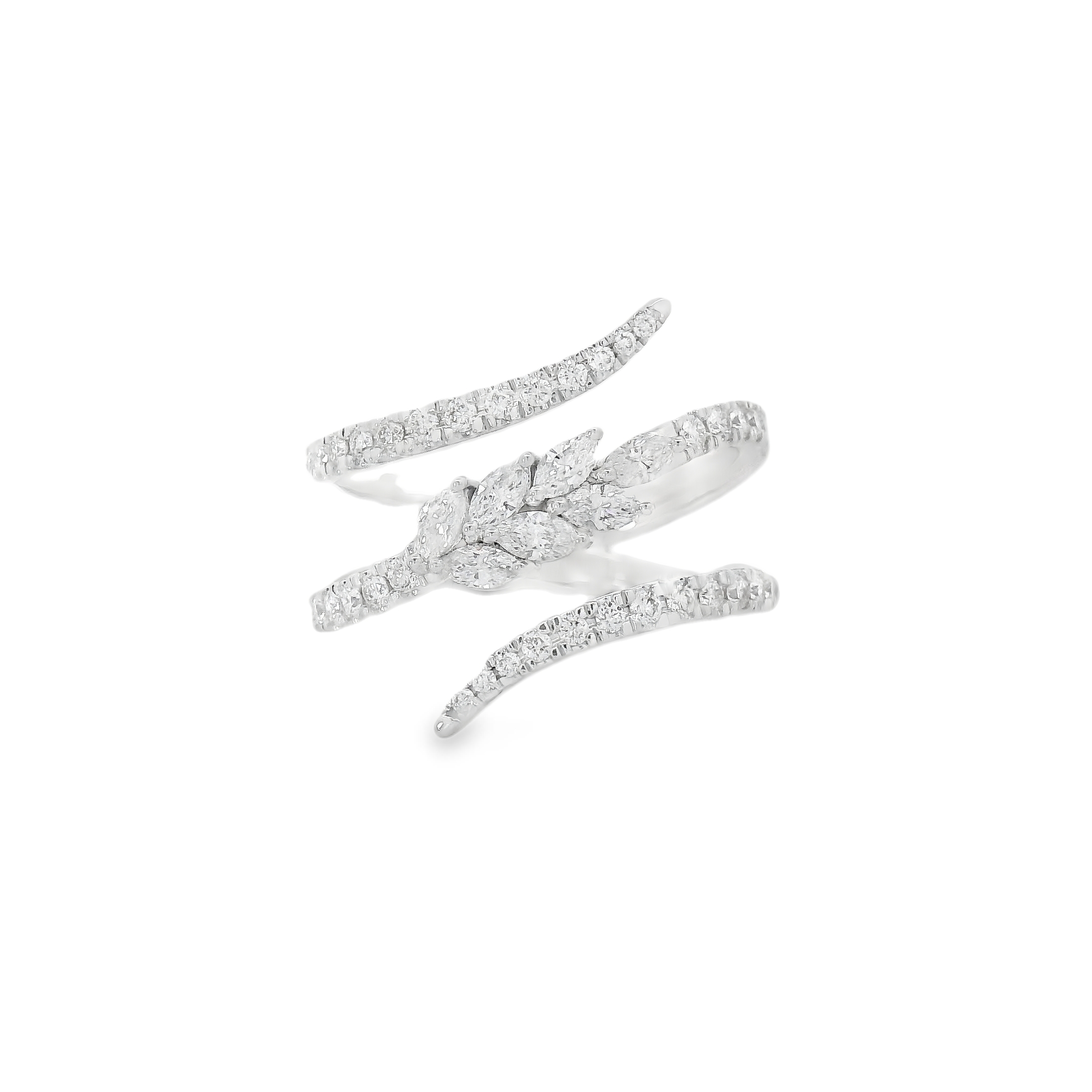 Whimsical Wrap-Around Leafy Diamond Ring
