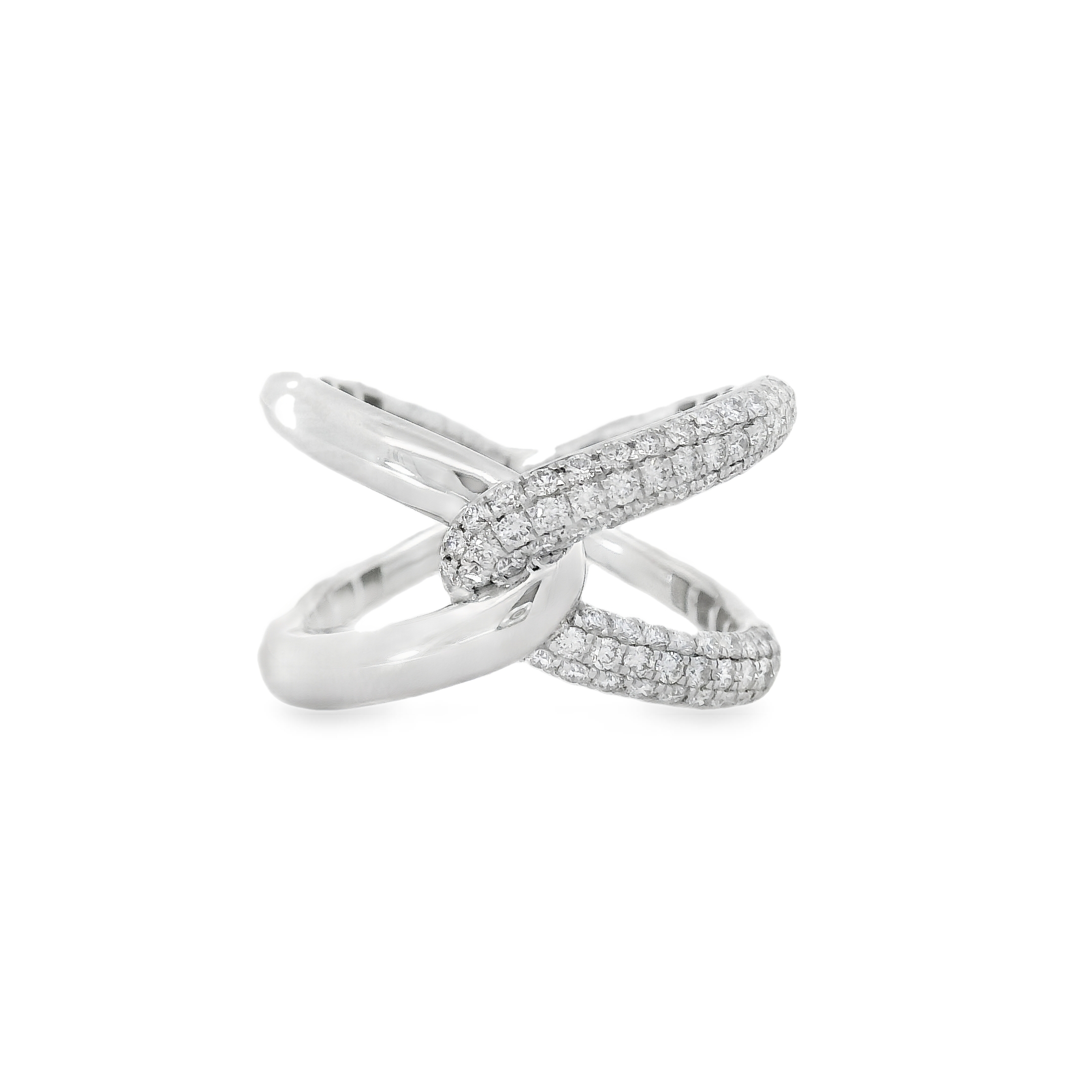 Fancy White Crisscross Diamond Ring