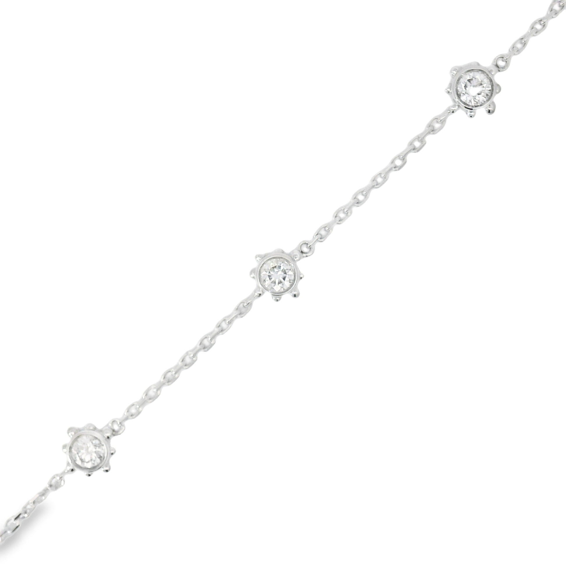 Delicate Single Round Diamonds Bracelet