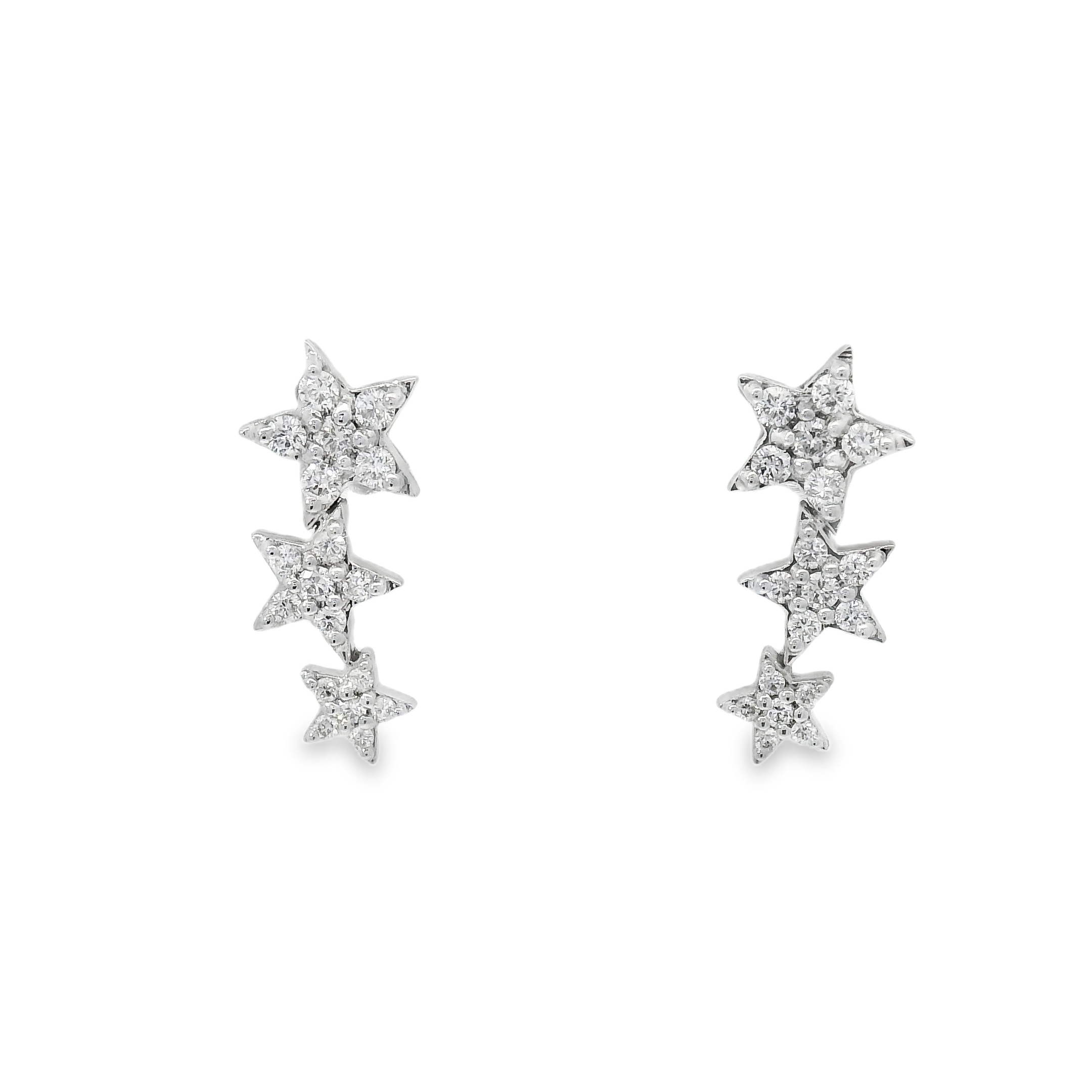 Dazzling Trio Star Diamond Earrings