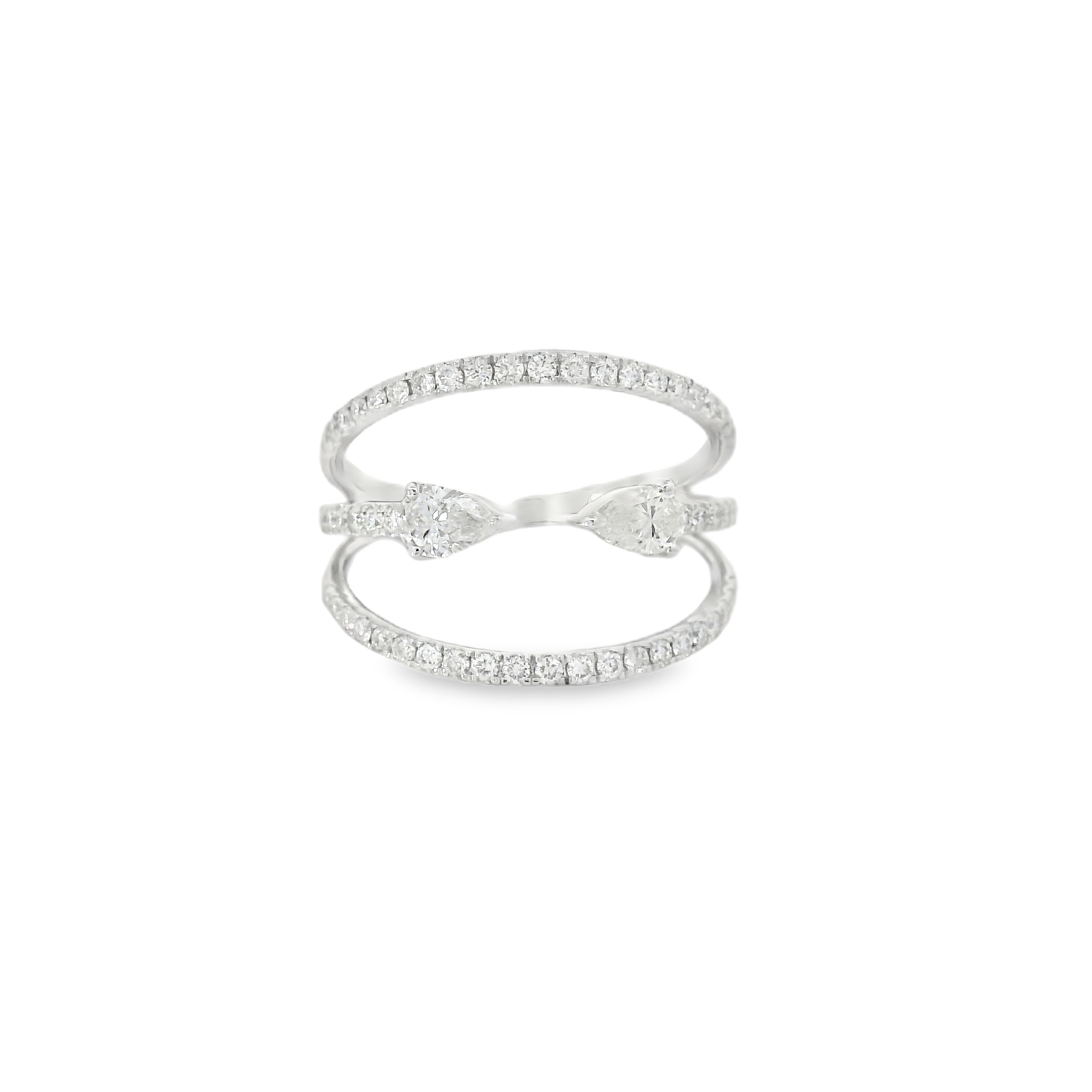 Graceful Dual Pear Diamond Layered Ring