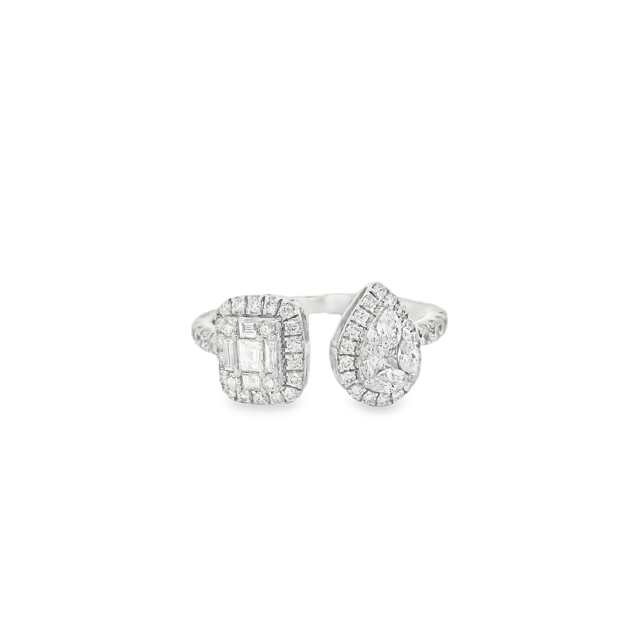 Charming Cluster Square & Pear Diamond Ring