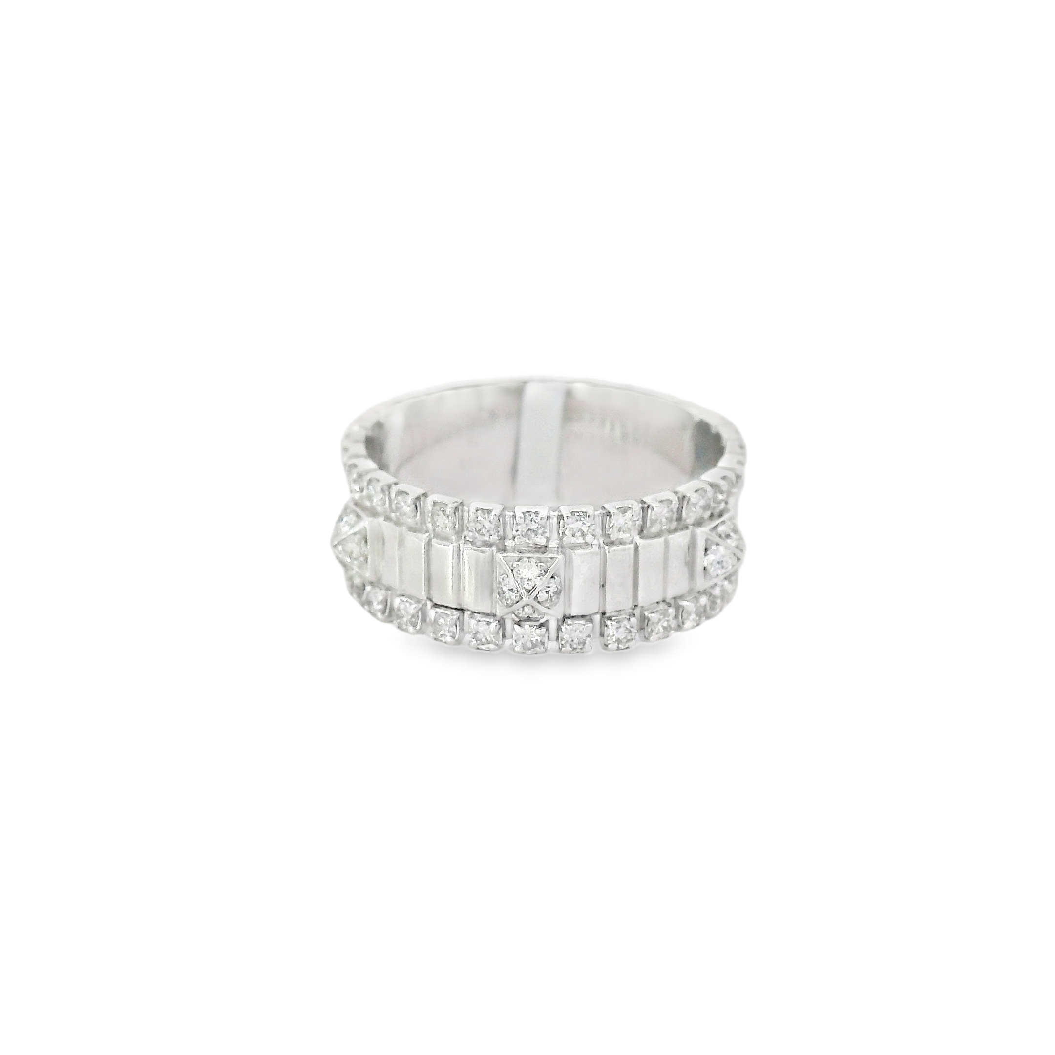 Polished Design Diamond Band Ring